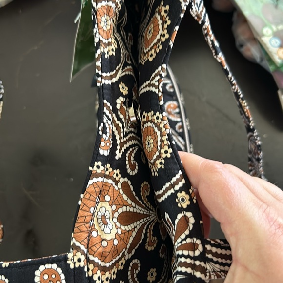 Vera Bradley Caffe Latte Quilted Shoulder Bag Purse, Black Brown Paisley Pattern - Picture 9 of 9